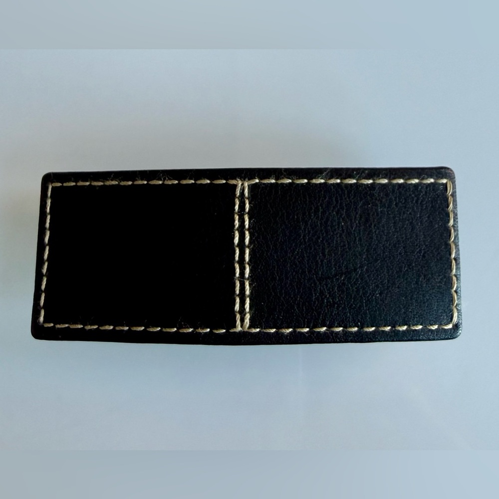 Vintage Coach Black Leather Hair Barrette